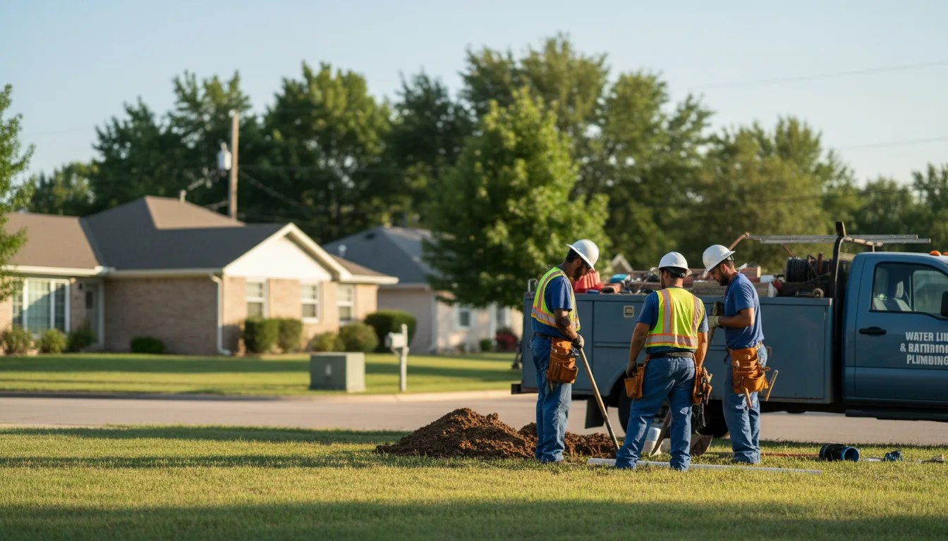Residential water line and bathroom plumbing service in Denver, MO